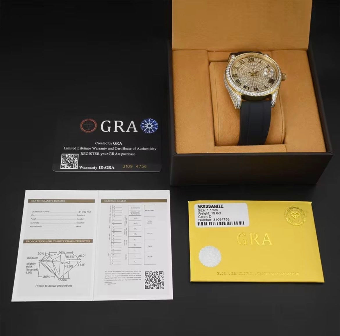 😍 VVS1 Unisex One Size Fits All Moissanite Watch 😍