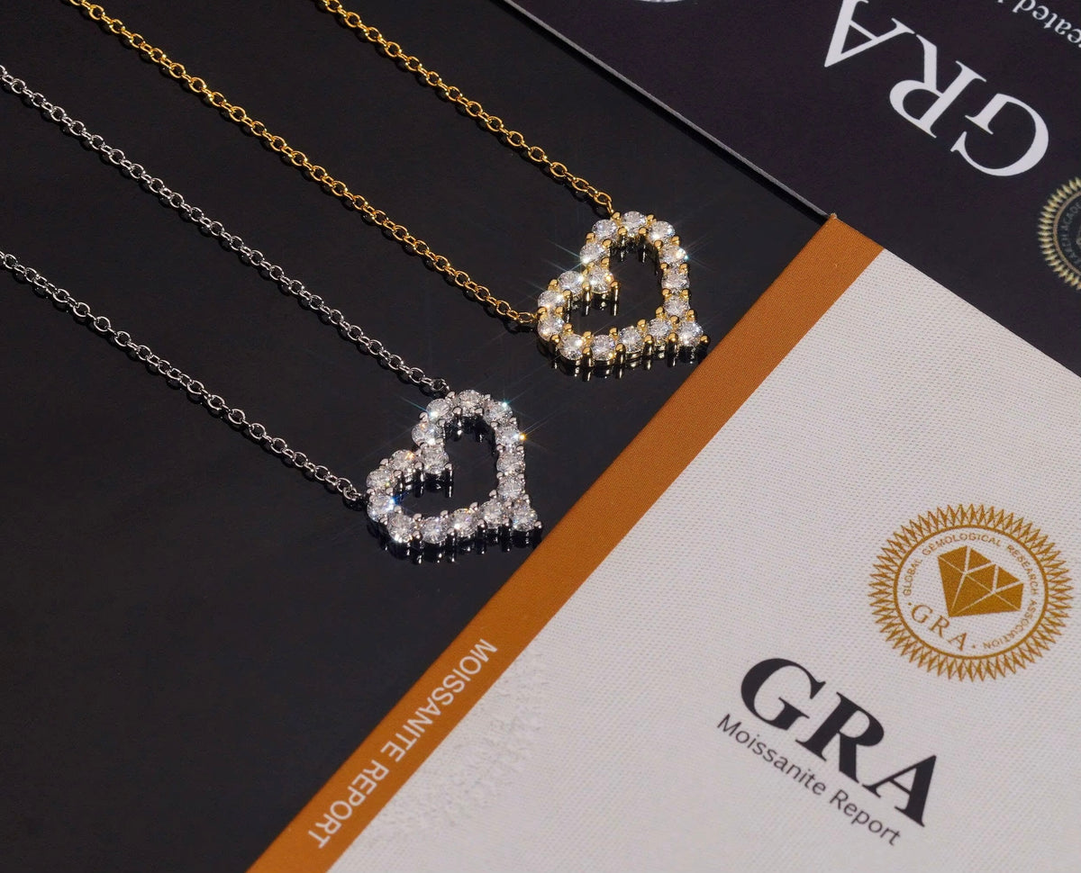 Heart Moissanite (VVS1) 18” Pendant