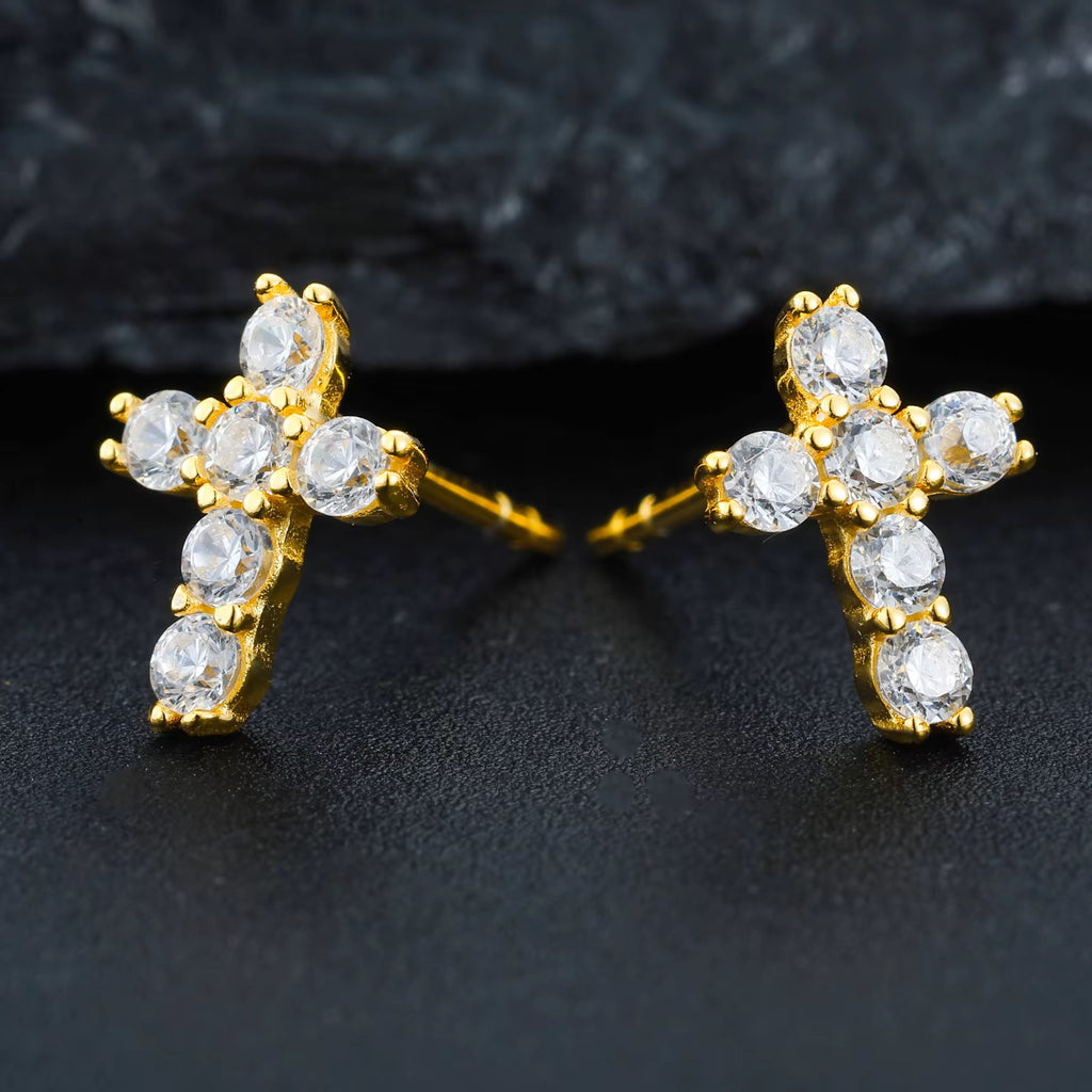 Moissanite (VVS1) Cross Earing S925