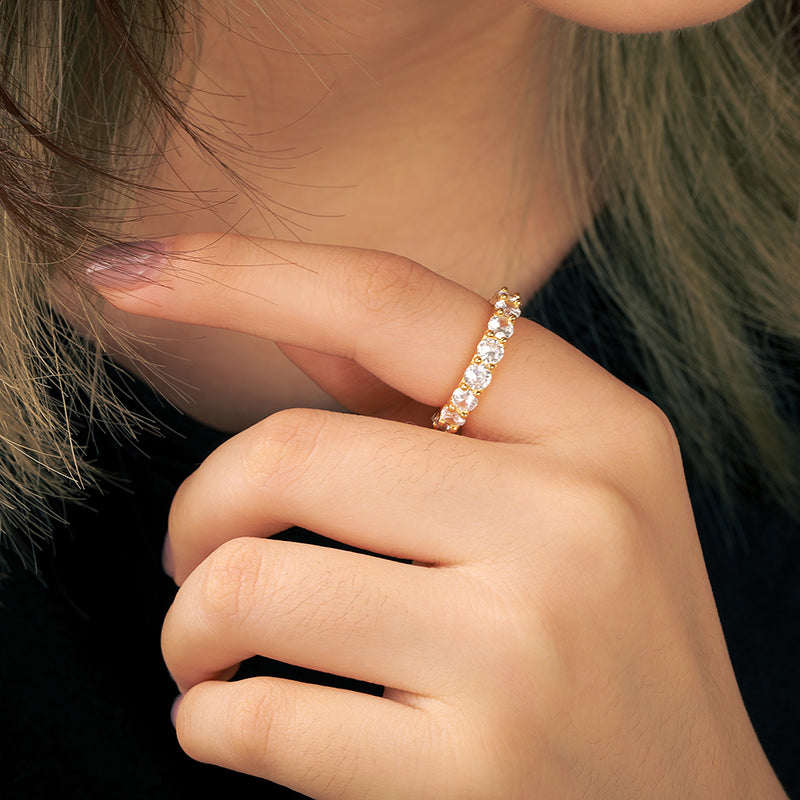 🔥18k Gold 4mm Sterling Silver VVS Moissanite Diamond Band Ring For Men & Women🔥