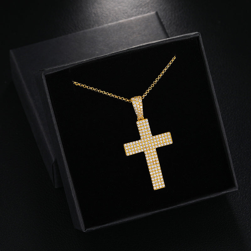 Moissanite Cross Pendant Necklace