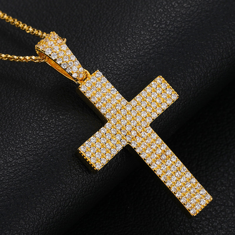 Moissanite Cross Pendant Necklace