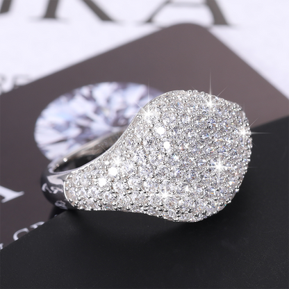 🔥925 Sterling Silver VVS Moissanite Diamond Cluster Couple Wedding Ring For Women🔥