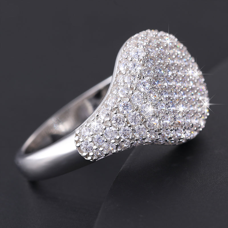 🔥925 Sterling Silver VVS Moissanite Diamond Cluster Couple Wedding Ring For Women🔥
