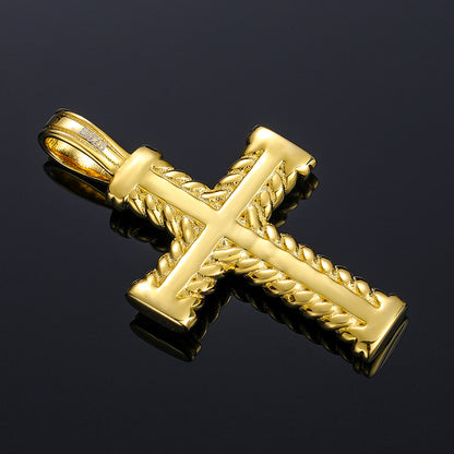 💯925 Sterling Silver VVS Moissanite Diamond Cross Pendant Necklace For Men & Women💯