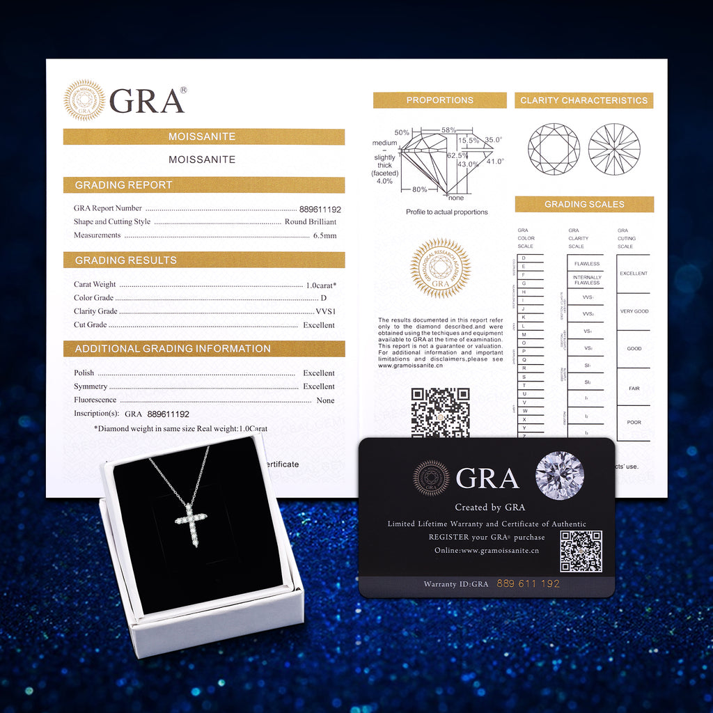 Moissanite Diamond Cross Tennis Pendant For Necklace Jewelry