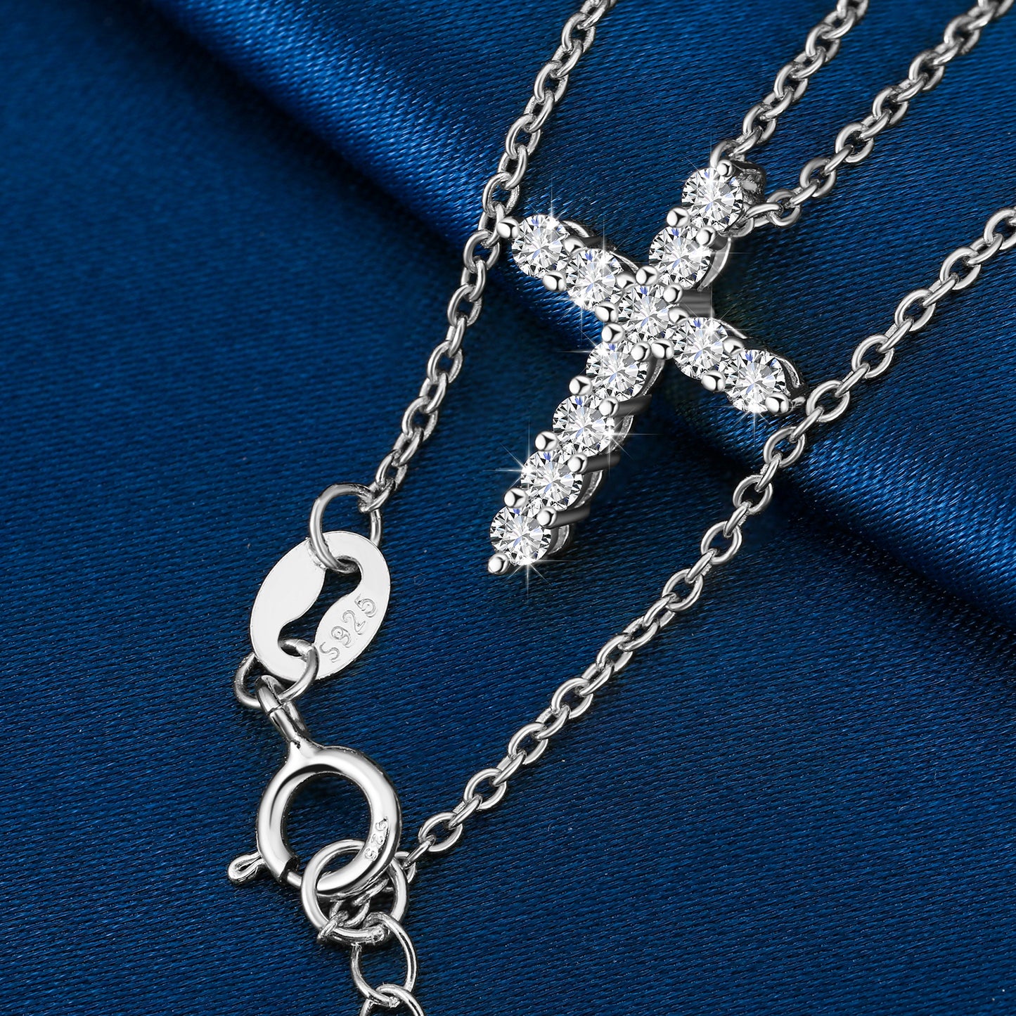 💯925 Sterling Silver VVS Moissanite Diamond Cross Tennis Pendant For Necklace Jewelry💯