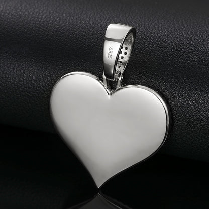 💯Custom Moissanite Heart Pendant 925 Sterling Silver Custom Picture💯