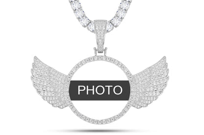 💯Custom Moissanite Angel Pendant 925 Sterling Silver Custom Picture💯