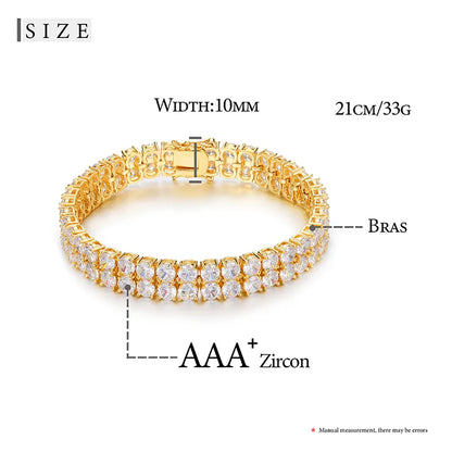💯10mm 2 Row Zircon Diamond Women's Tennis Chain Bracelet💯