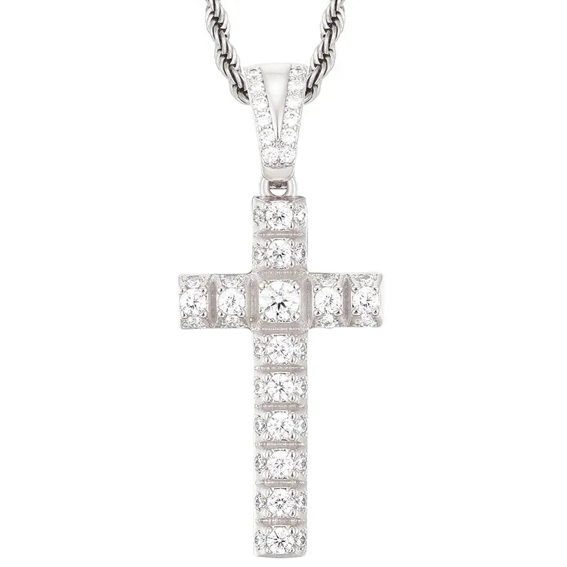 🔥Gold Plated Jewelry Men's Laminated Gold Silver Charms Necklace Christian Cross Pendant🔥