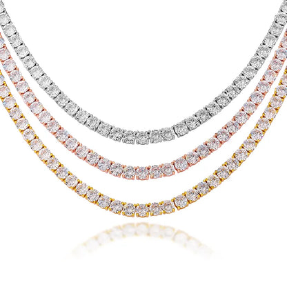 💯Fashion Jewelry Iced Out CZ Diamond 4mm Tennis AAA+ Cubic Zirconia Tennis Chain Necklace💯