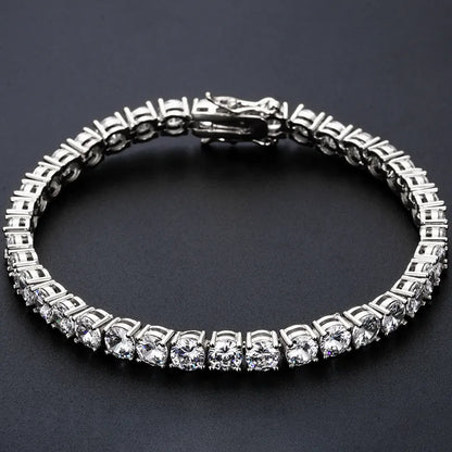 🔥5mm Gold Plated Brass Zircon CZ Diamond Tennis Bracelet For Men/Women🔥