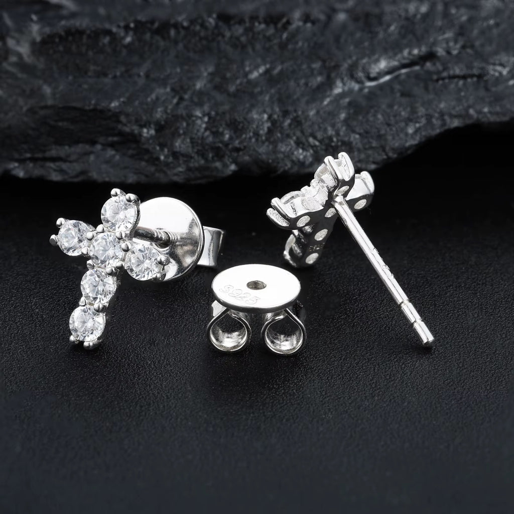 Moissanite (VVS1) Cross Earing S925