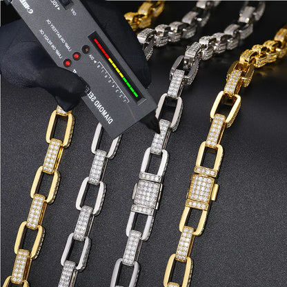 🔥11mm 925 Sterling Silver VVS Moissanite Diamond Iced Out Cuban Link Chain Bracelet Necklace🔥
