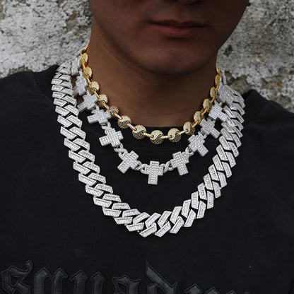 🔥Moissanite Cross Cuban Link Chain 925 Silver Jewelry 8mm for Men🔥