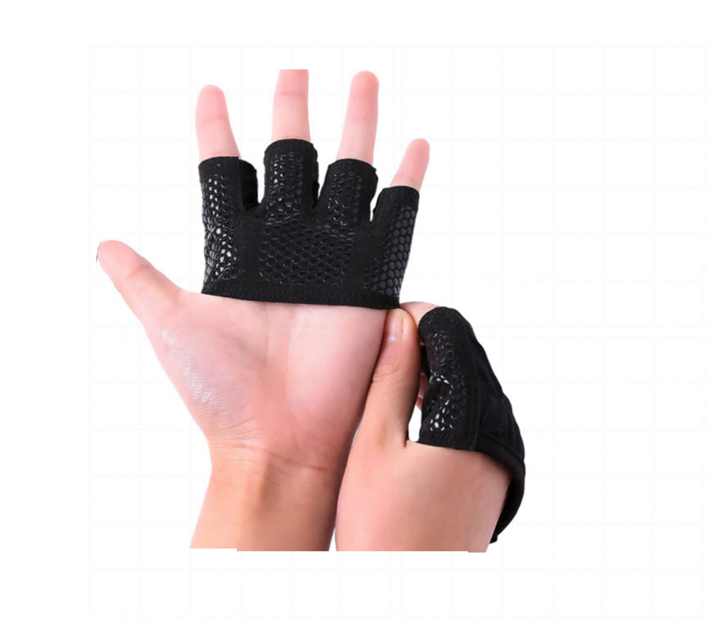 Weight lifting Gym Leather Non-slip Hand Grips Palm Guard Protector Pad Wrist Support For Online Sale