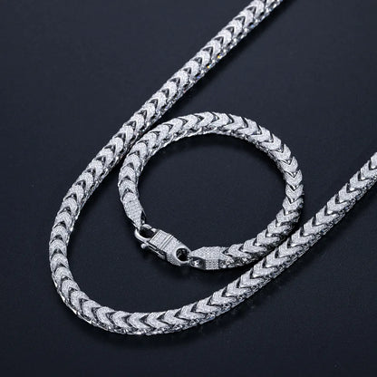 🔥6mm/8mm 18K Gold Plated 925 Sterling Silver VVS Moissanite Diamond Iced Out Franco Chain Necklace🔥