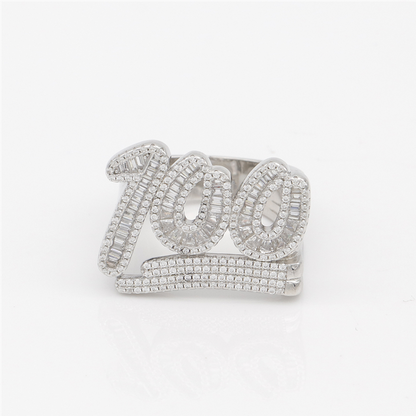 💯Moissanite Diamond 100 Ring With GRA Certificate 925 Sterling Silver VVS💯