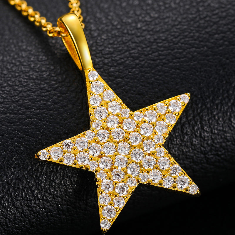 Star 925 Sterling Silver Moissanite Pendant
