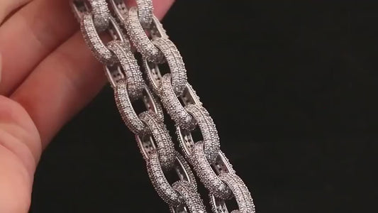 🔥10mm 18K Gold Plated Brass CZ Diamond Iced Out Dog Chain Miami Cuban Link Necklace🔥