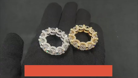 🔥Engagement Jewelry Set 18K Gold Plated 925 Sterling Silver VVS Moissanite Diamond Wedding Ring For Men & Women🔥