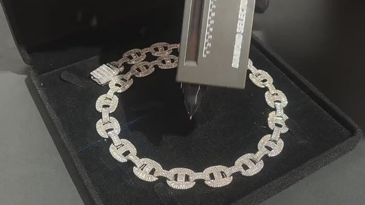🔥16mm 925 Sterling Silver Baguette VVS Moissanite Diamond Iced Out Cuban Link Chain Necklace🔥
